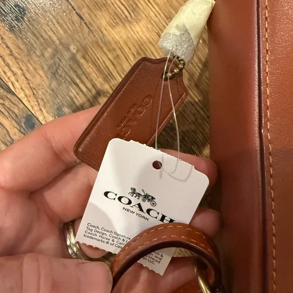 Coach Tan and Brown Crossbody Bag with Gold Accents - Picture 5 of 12